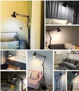 LAMPARA DE PIE CON BRAZO FLEXIBLE METALICA MT-331