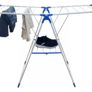 Tender de Ropa Tendedero Plegable Con Alas Y Base Waggs TRPA001 blanco y celeste