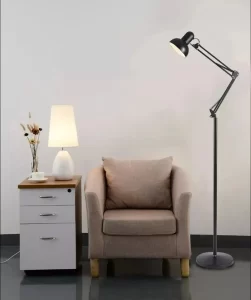 LAMPARA DE PIE CON BRAZO FLEXIBLE METALICA MT-331