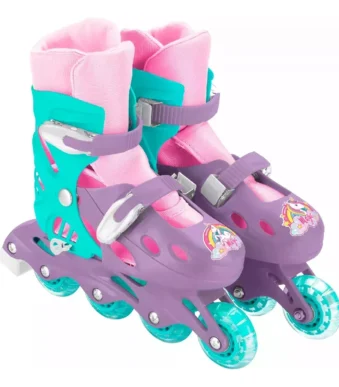 Rollers Unicornio Bota Regulable Extensible Con Luz talle S 30 al 33