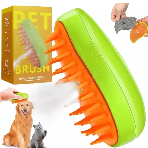 Cepillo Spray Y Masajeador para Mascotas