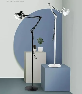 LAMPARA DE PIE CON BRAZO FLEXIBLE METALICA MT-331