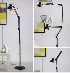 LAMPARA DE PIE CON BRAZO FLEXIBLE METALICA MT-331