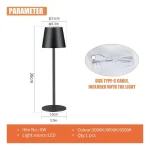 Velador Táctil Lámpara De Mesa Luz Led Recargable jk-p236