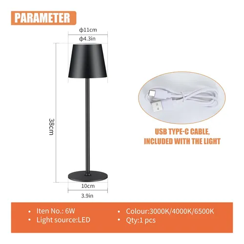 Velador Táctil Lámpara De Mesa Luz Led Recargable jk-p236