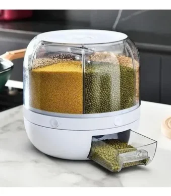 DISPENSADOR DE ALIMENTOS 6 COMPARTIMENTOS GIRATORIO