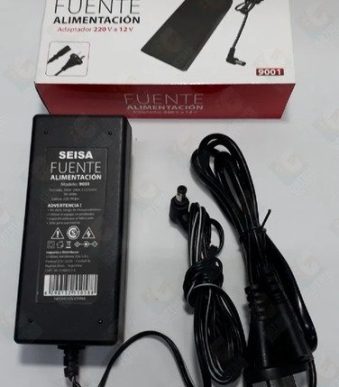 fuente 12v 5 am para tira de led o seguridad plastica 9001