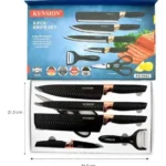 CUCHILLOS DE COCINA JUEGO DE 6 PIEZAS DE ACERO 1150