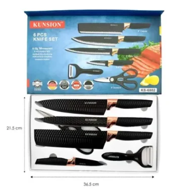 CUCHILLOS DE COCINA JUEGO DE 6 PIEZAS DE ACERO 1150