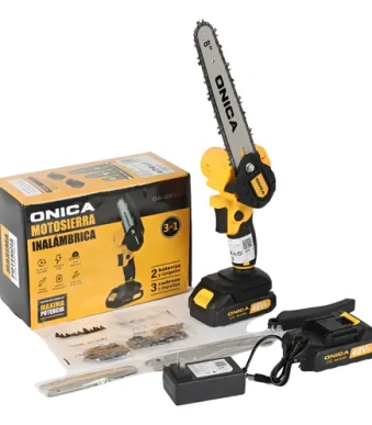Mini Motosierra Inalambrica Portatil con 2 Baterias 4, 6 y 8 Pulgadas onica