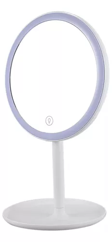 espejo con led dinax redondo con pie dxeplicir