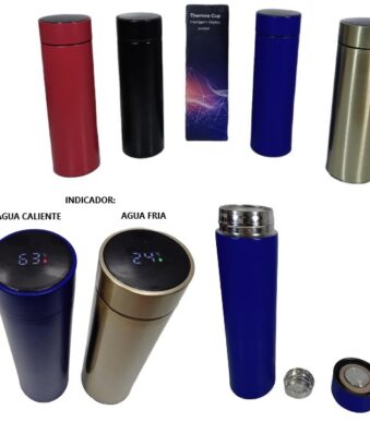 botella/termo con indicador de temperatura - 500CC