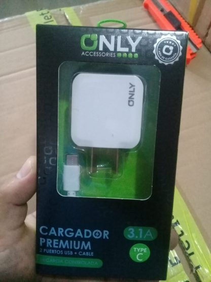 CARGADOR ONLY tipo c CON 2 PUERTO USB