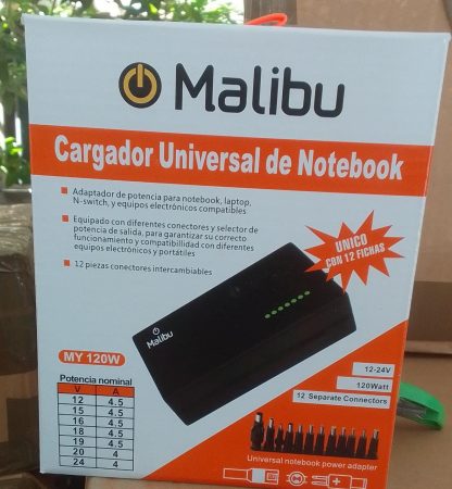 Cargador fuente notebook regulable 10 pines Malibú certificada