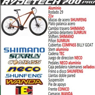Bicicleta rydetech700pro