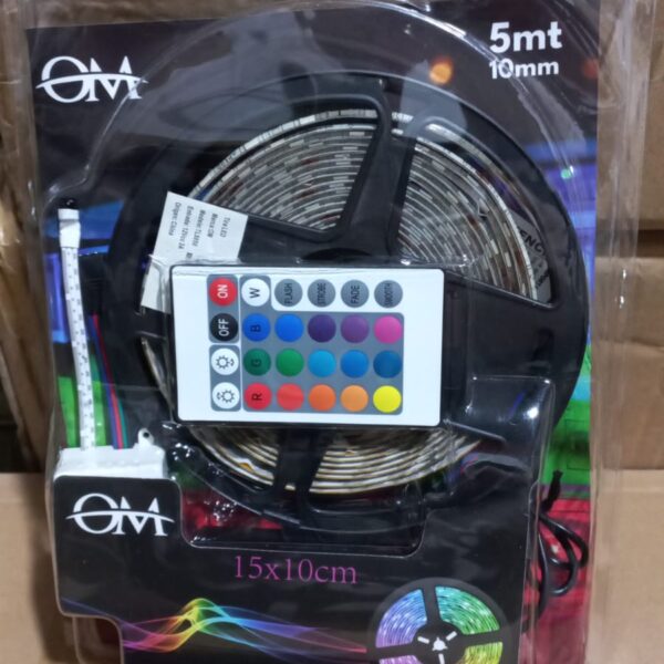 Tira rgb 5050 5 m con fuente y controlador