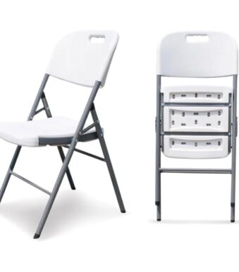Silla plegable blanca hasta 150 kg