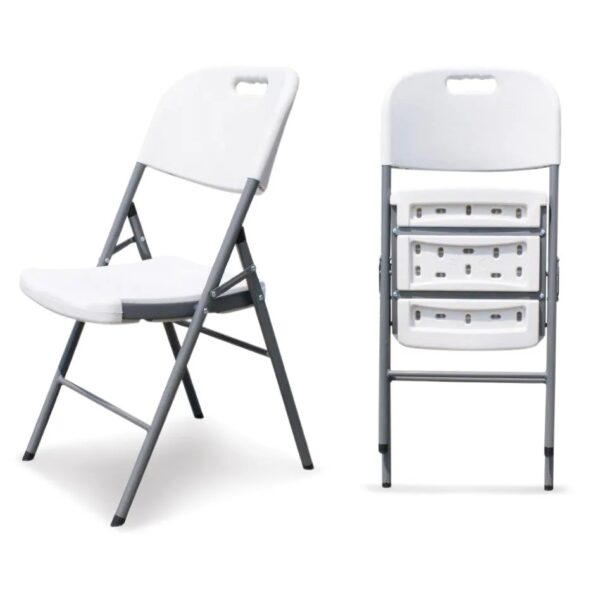 Silla plegable blanca hasta 150 kg