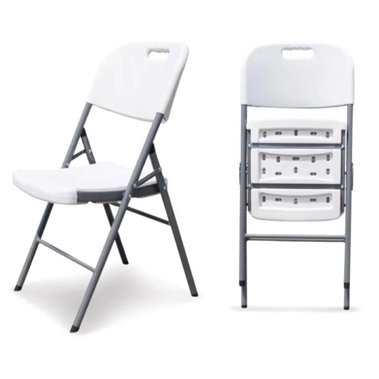 Silla plegable blanca hasta 150 kg