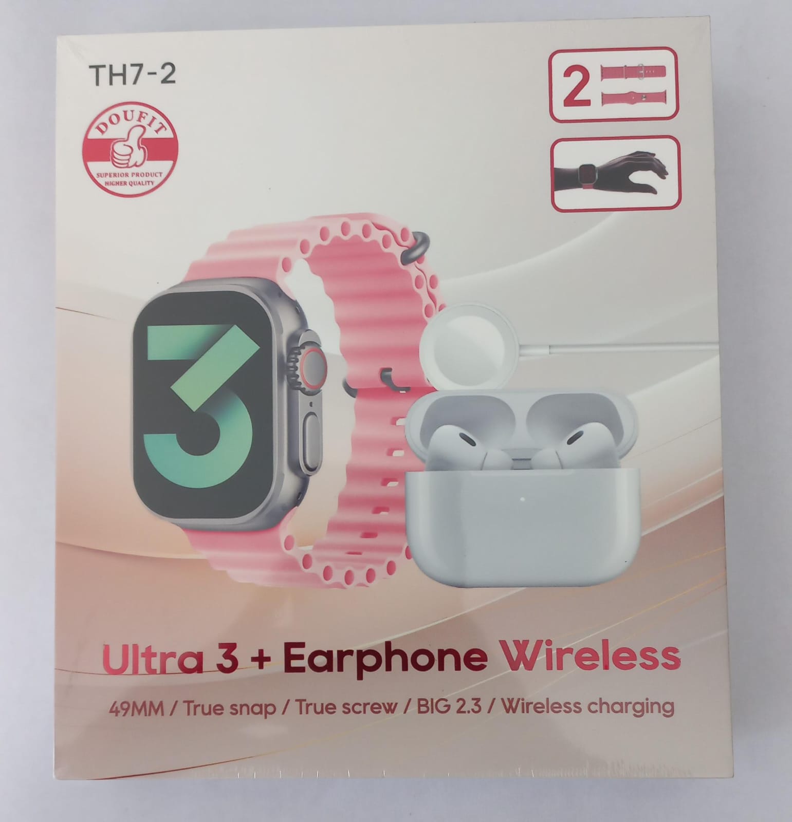 Reloj ultra 3 con auricular y 2 mallas