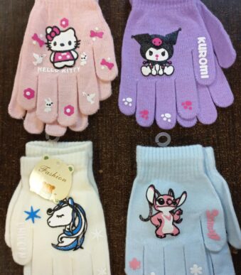 GUANTES DE INVIERNO INFANTILES CON DISEÑO 14-15CM DISEÑOS SURTIDO PRECIO POR DOCENA MUJER