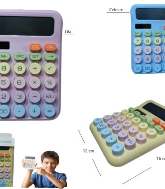 calculadora kawai 12 digitos colores pasteles