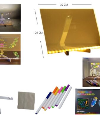 LED-83053 PIZARRA LED MARCADORES 7 COLORES 20X30CM