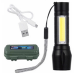 LINTERNA RECARGABLE CAJA VERDE CHICA CON LUZ DE COSTADO 511 metalica