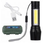 LINTERNA RECARGABLE CAJA VERDE CHICA CON LUZ DE COSTADO 511 metalica