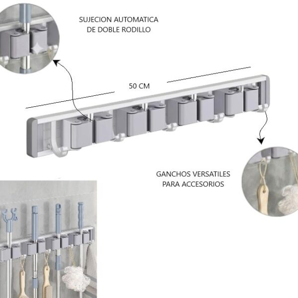 ORGANIZADOR CON GANCHOS VERSATILES PARA ACCESORIOS DE COCINA - BAÑO