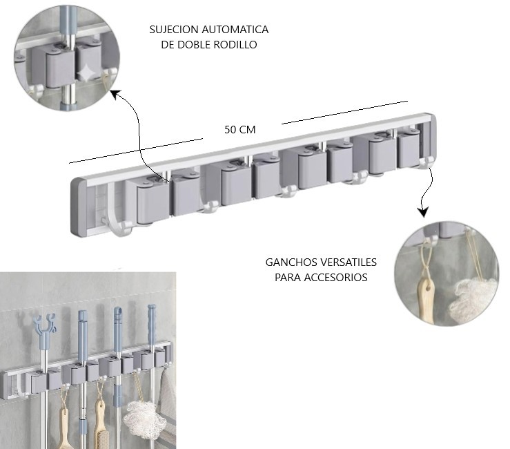 ORGANIZADOR CON GANCHOS VERSATILES PARA ACCESORIOS DE COCINA - BAÑO ORGANIZADOR CON GANCHOS VERSATILES PARA ACCESORIOS DE COCINA - BAÑO