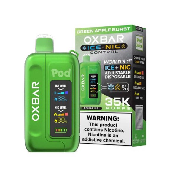 VAPER OXBAR 35000 PITADAS  GREEN APPLE