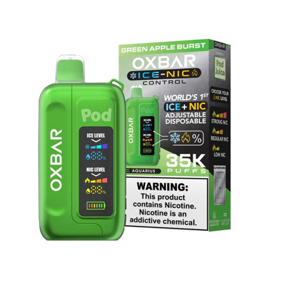 VAPER OXBAR 35000 PITADAS  GREEN APPLE