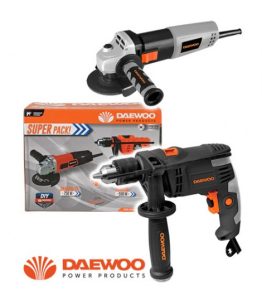 Amoladora Angular 750w + Taladro Percutor 550w Daewoo SUPER PACK
