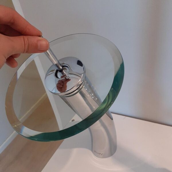 MONOCOMANDO DE BAÑO CASCADA DE VIDRIO (diseño) 9580T