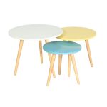 Set De Mesas Ratonas x 3 Pow 40, 50, 60 cm Diámetro SIN DESCUENTO