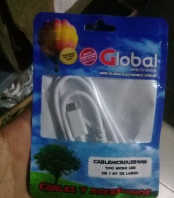 cable v8 micro usb global 1 m en bolsita