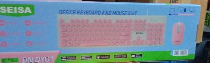 teclado y mouse con cable rosa diseño dn-dy01