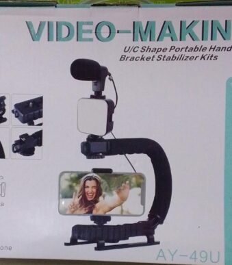 estabilizador kit con microfono y luz ay-49u