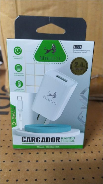 cargador royalcell v8 2.4 am cable separado micro usb