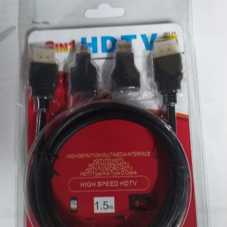 cable hdmi a hdmi + adap mini hdmi + adap micro hdmi