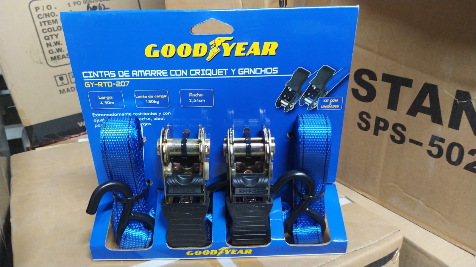 Cinta De Amarre Kit 2 Sunchos Con Crique Y Ganchos Goodyear Cinta De Amarre Kit 2 Sunchos Con Crique Y Ganchos Goodyear