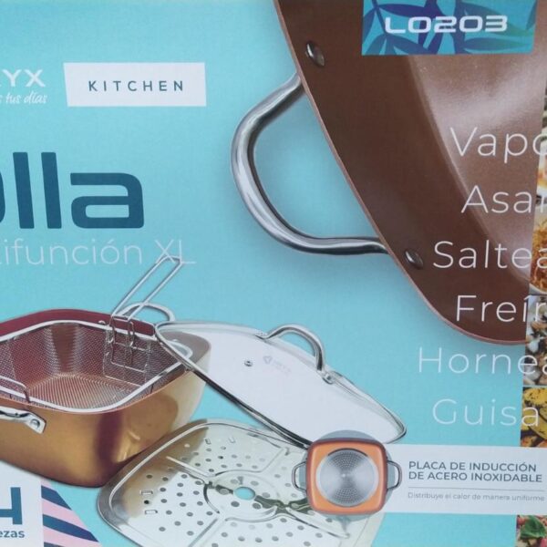 Olla Sarten Antiadherente Multiuso Revestimiento De Cobre l0203