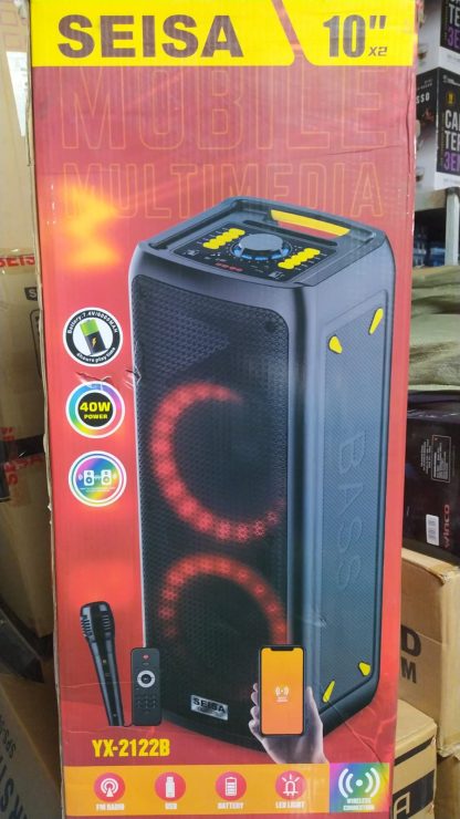 parlante torre 2x10" con luces seisa yx-2122b