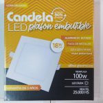 Plafon led embutir cuadrado 18w calido candela (6828)