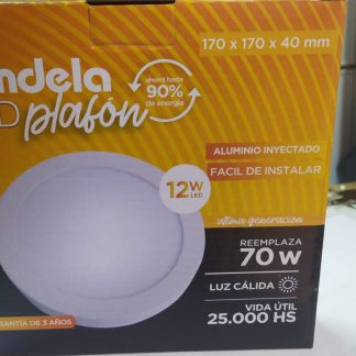 Plafon led aplicar redondo 12w calido candela (6832)