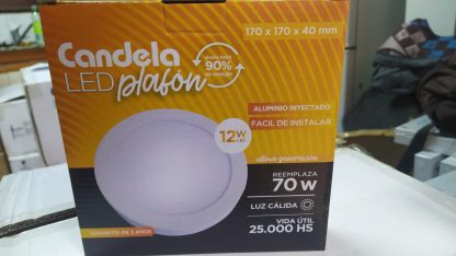 Plafon led aplicar redondo 12w calido candela (6832)