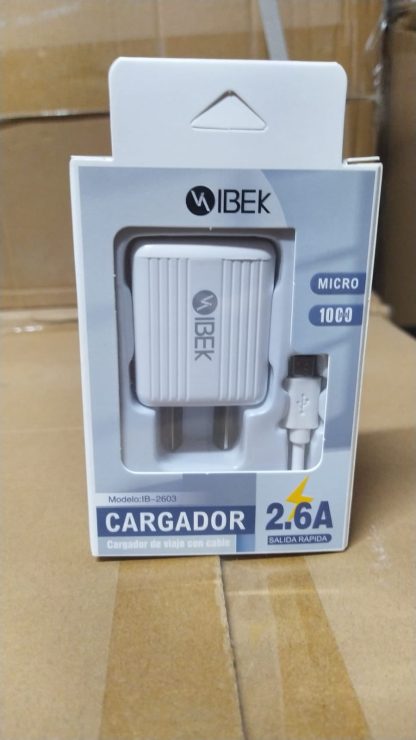 cargador con cable 2.6 am ibek v8 micro usb