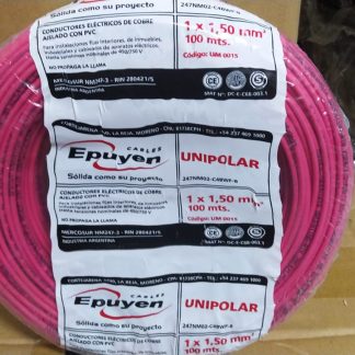 cable conductor unipolar cobre color rojo 1,5 mm rollo por 100m epuyen
