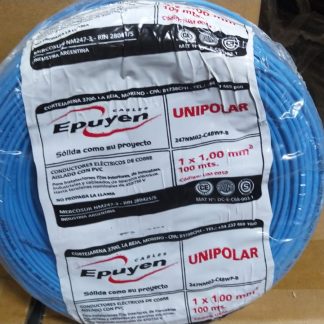cable conductor unipolar cobre color celeste 1 mm rollo por 100m epuyen